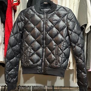 ALO Yoga Shiny Black Quilted Jacket
